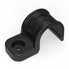 Крепеж-скоба пластиковая односторонняя для прямого монтажа атмосферостойкая черная в п/э d25 мм Промрукав (50 шт)