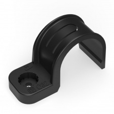 Крепеж-скоба пластиковая односторонняя для прямого монтажа атмосферостойкая черная в п/э d32 мм Промрукав (25 шт)