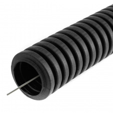 Труба гофрированная ПВХ легкая 350 Н черная с/з d20 мм Промрукав (100 м)