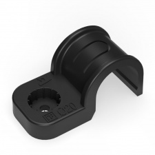 Крепеж-скоба пластиковая односторонняя для прямого монтажа атмосферостойкая черная в п/э d20 мм Промрукав (50 шт)