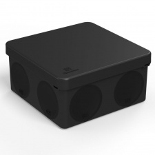Коробка распределительная 60-0300-9005 для прямого монтажа двухкомпонентная безгалогенная (HF) черная 100х100х50 Промрукав