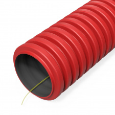 Труба гофрированная двустенная ПНД гибкая тип 450 (SN34) с/з красная d32 мм Промрукав (100 м)